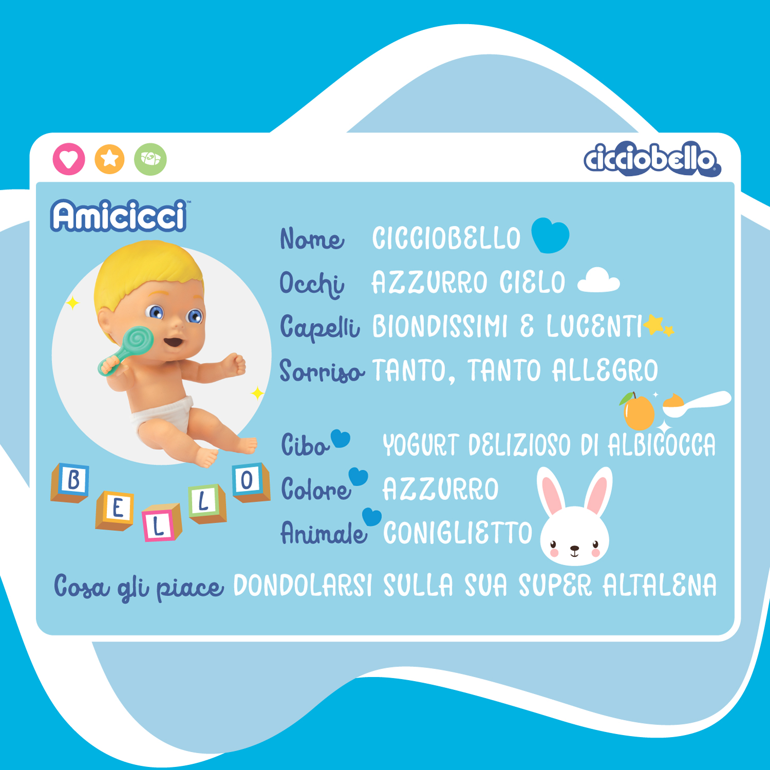 Cicciobello Amicicci Play Time Rocking (en anglais)