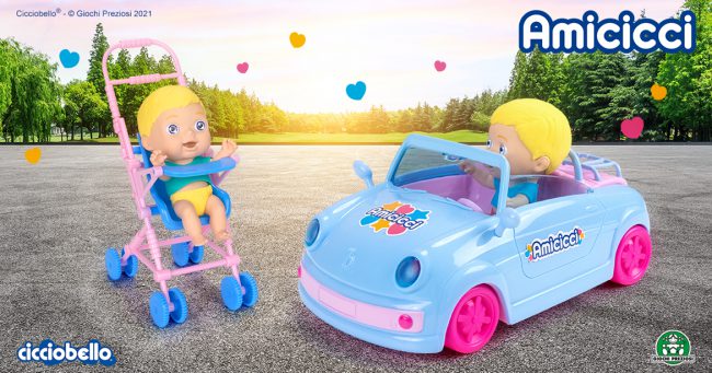 Accessori Amicicci: passeggino e macchinina cabrio