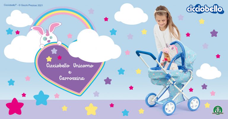 Novita giocattolo a tema Unicorno Cicciobello e Carrozzina Cicciobello